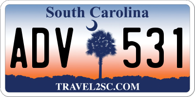 SC license plate ADV531