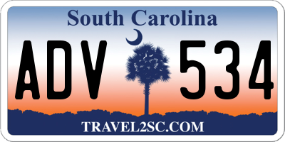 SC license plate ADV534