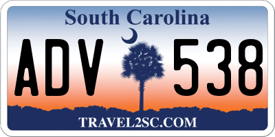 SC license plate ADV538