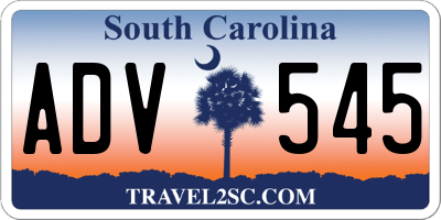 SC license plate ADV545