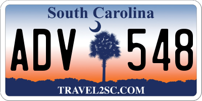 SC license plate ADV548