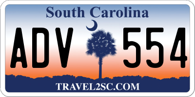 SC license plate ADV554