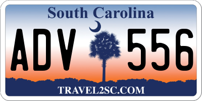 SC license plate ADV556