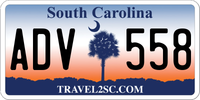 SC license plate ADV558