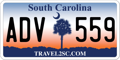 SC license plate ADV559