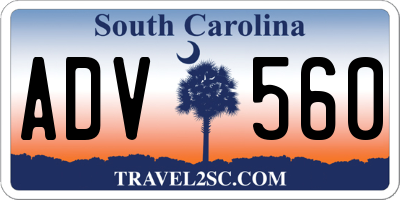 SC license plate ADV560