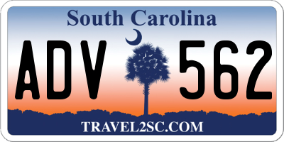 SC license plate ADV562