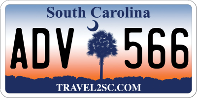 SC license plate ADV566