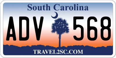 SC license plate ADV568