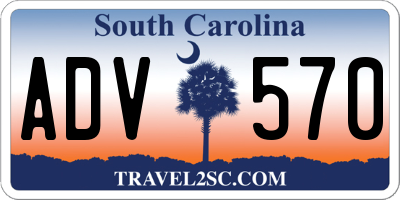 SC license plate ADV570