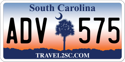 SC license plate ADV575