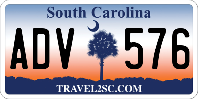 SC license plate ADV576