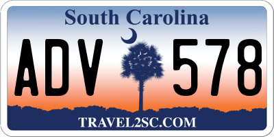 SC license plate ADV578