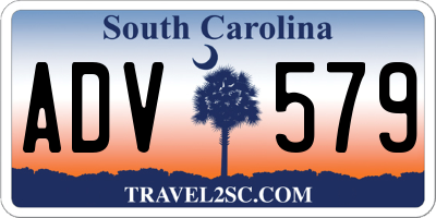 SC license plate ADV579