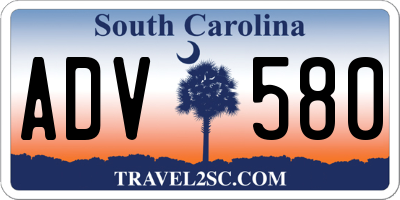 SC license plate ADV580