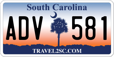 SC license plate ADV581
