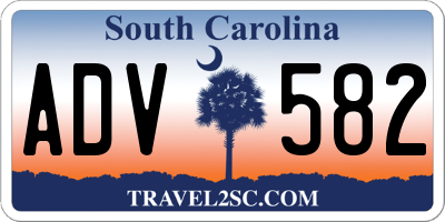 SC license plate ADV582