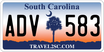 SC license plate ADV583