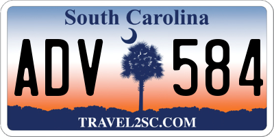 SC license plate ADV584