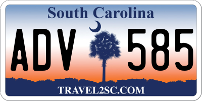 SC license plate ADV585