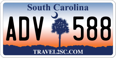 SC license plate ADV588