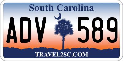 SC license plate ADV589
