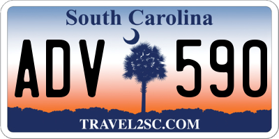 SC license plate ADV590