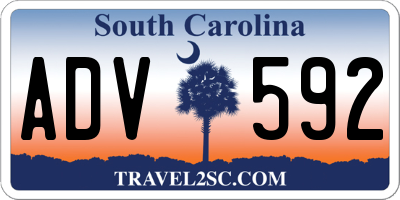 SC license plate ADV592