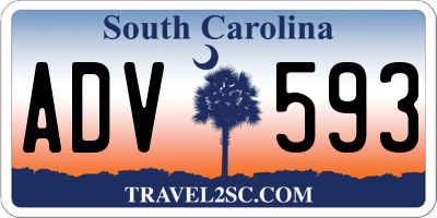 SC license plate ADV593