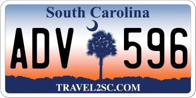 SC license plate ADV596