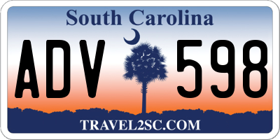 SC license plate ADV598