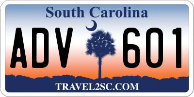 SC license plate ADV601