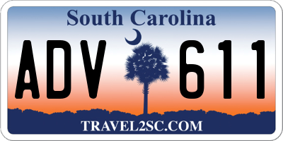 SC license plate ADV611