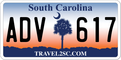 SC license plate ADV617