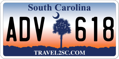 SC license plate ADV618