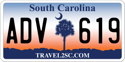 SC license plate ADV619