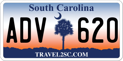 SC license plate ADV620