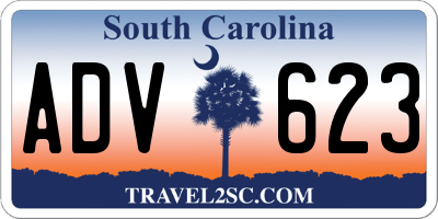 SC license plate ADV623