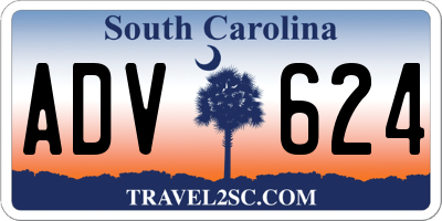 SC license plate ADV624