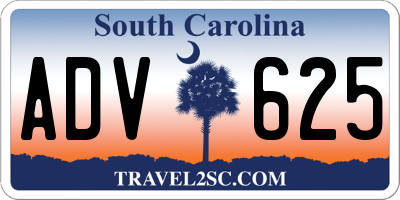 SC license plate ADV625