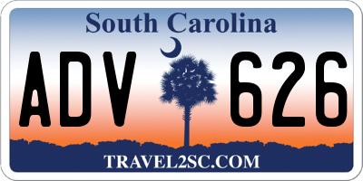 SC license plate ADV626