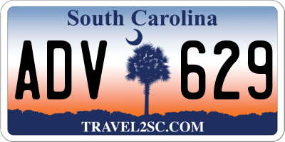SC license plate ADV629