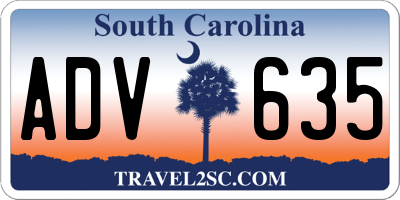 SC license plate ADV635