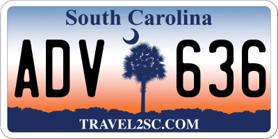 SC license plate ADV636