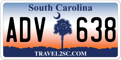 SC license plate ADV638