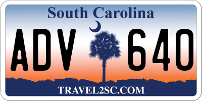 SC license plate ADV640