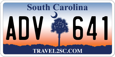 SC license plate ADV641