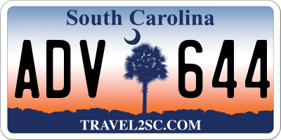 SC license plate ADV644