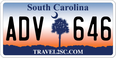 SC license plate ADV646