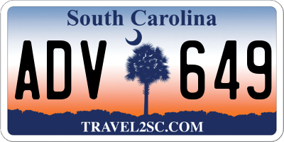 SC license plate ADV649